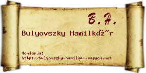 Bulyovszky Hamilkár névjegykártya